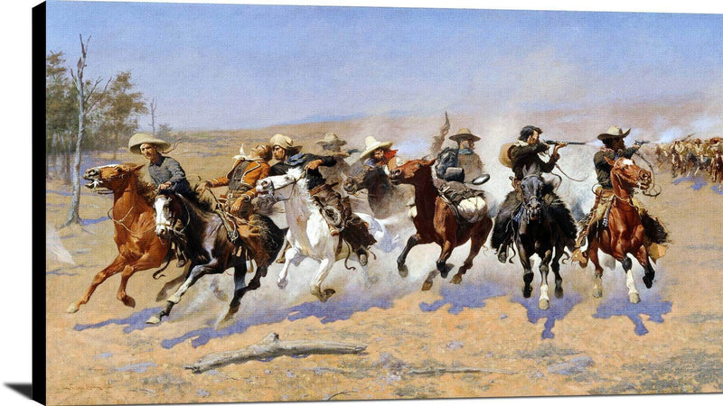 A Dash For The Timber Painting Frederic Remington Canvas Art Fine Art Print