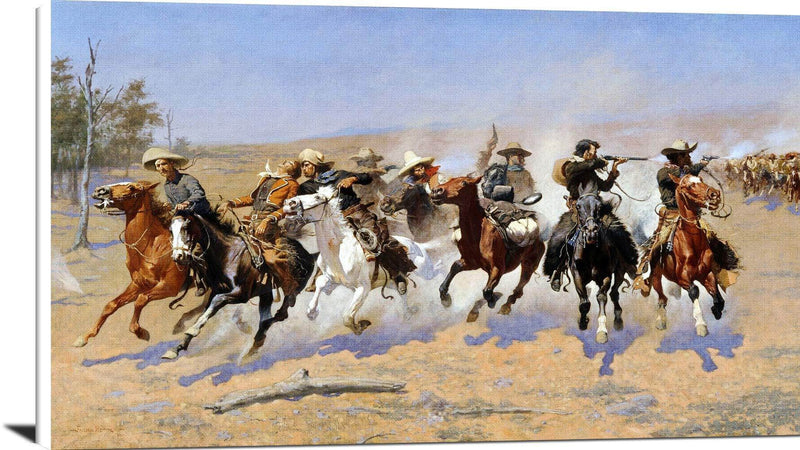 A Dash For The Timber Painting Frederic Remington Canvas Art Fine Art Print