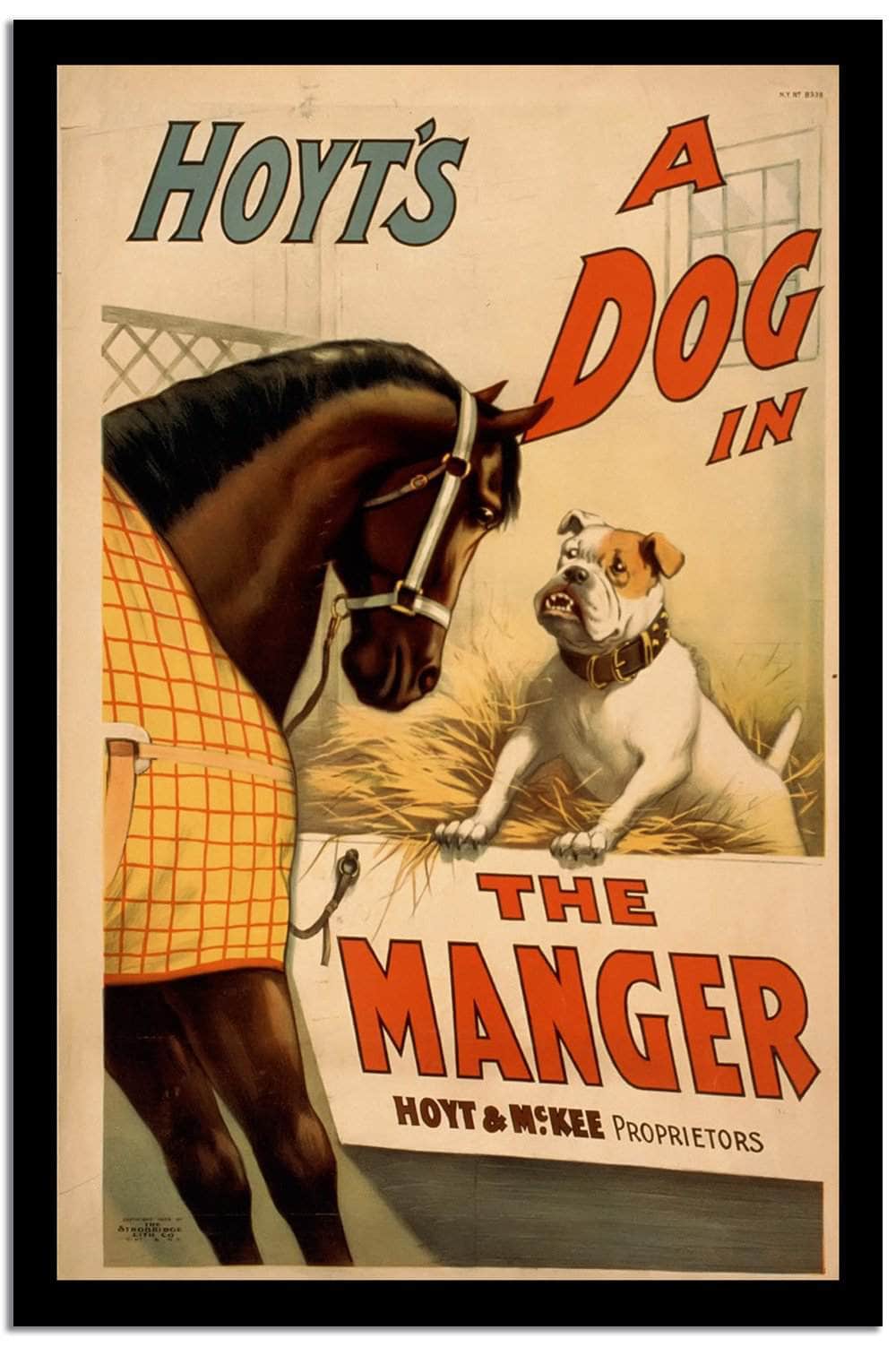 A Dog In The Manger  Vintage Poster Fine Art Print