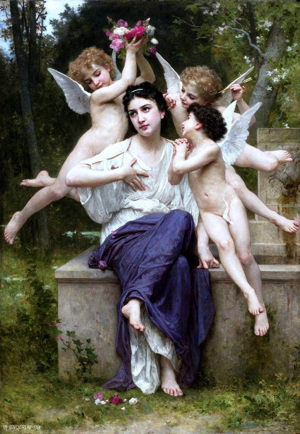 A Dream Of Spring Painting William-Adolphe Bouguereau Canvas Art Fine Art Print