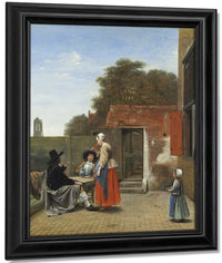 A Dutch Courtyard By Pieter De Hooch Fine Art Print