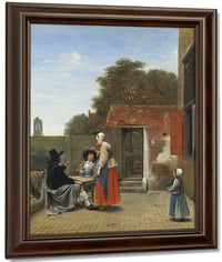 A Dutch Courtyard By Pieter De Hooch Fine Art Print