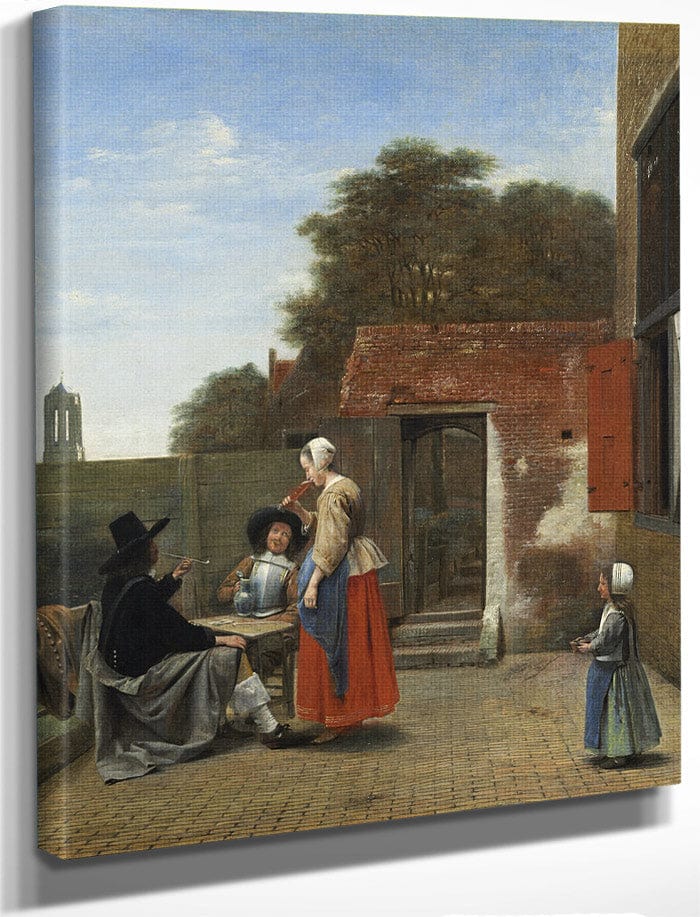 A Dutch Courtyard By Pieter De Hooch Fine Art Print