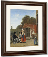 A Dutch Courtyard By Pieter De Hooch Fine Art Print