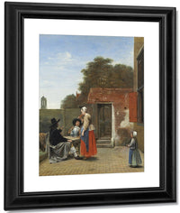 A Dutch Courtyard By Pieter De Hooch Fine Art Print