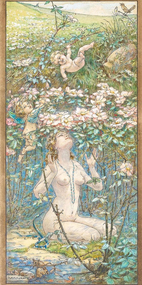 A Fairy Bower By William Henry Walker Fine Art Print