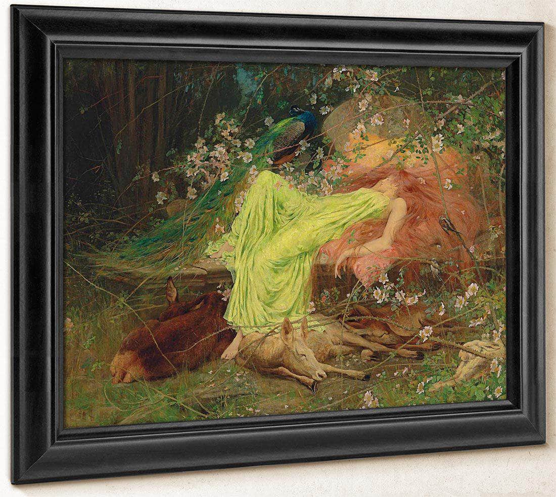 A Fairy Tale All Seemed To Sleep The Timid Hare On Form By Arthur Wardle Fine Art Print