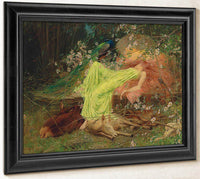 A Fairy Tale All Seemed To Sleep The Timid Hare On Form By Arthur Wardle Fine Art Print