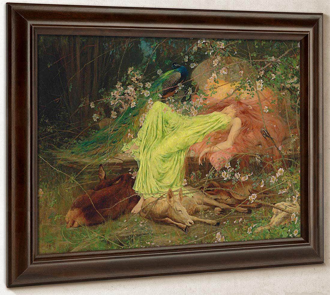 A Fairy Tale All Seemed To Sleep The Timid Hare On Form By Arthur Wardle Fine Art Print