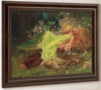 A Fairy Tale All Seemed To Sleep The Timid Hare On Form By Arthur Wardle Fine Art Print