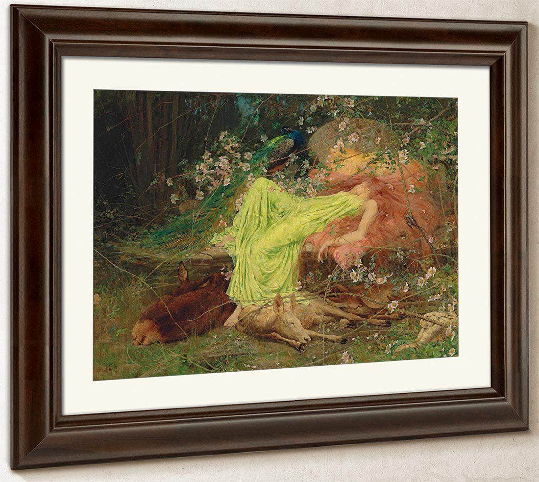 A Fairy Tale All Seemed To Sleep The Timid Hare On Form By Arthur Wardle Fine Art Print