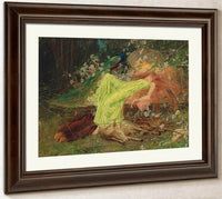 A Fairy Tale All Seemed To Sleep The Timid Hare On Form By Arthur Wardle Fine Art Print