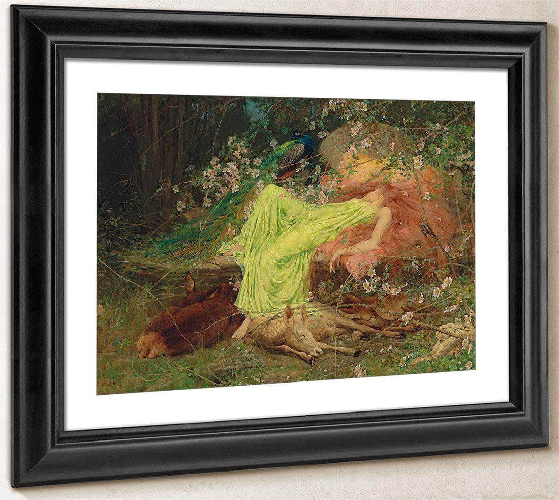 A Fairy Tale All Seemed To Sleep The Timid Hare On Form By Arthur Wardle Fine Art Print