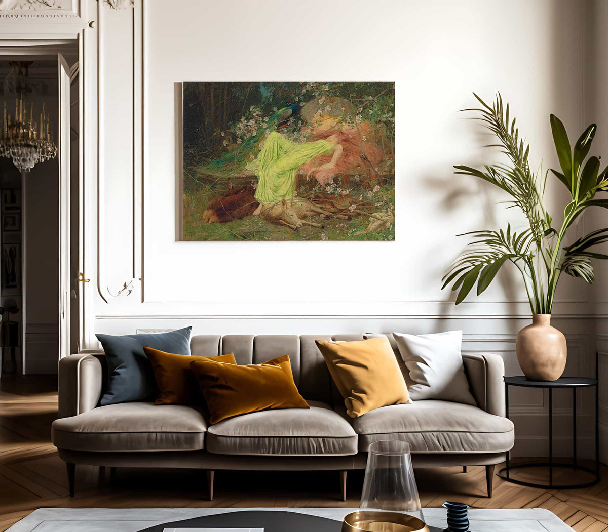 A Fairy Tale All Seemed To Sleep The Timid Hare On Form By Arthur Wardle Fine Art Print