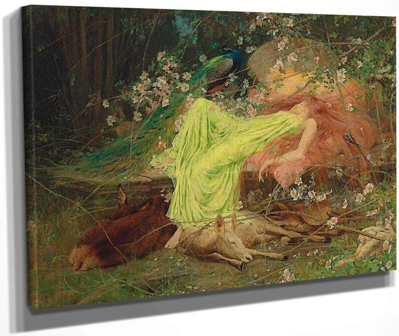 A Fairy Tale All Seemed To Sleep The Timid Hare On Form By Arthur Wardle Fine Art Print