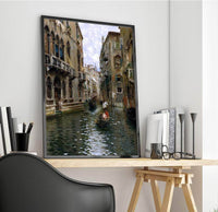 A Family Outing On A Venetian Canal Painting Rubens Santoro Canvas Art Fine Art Print
