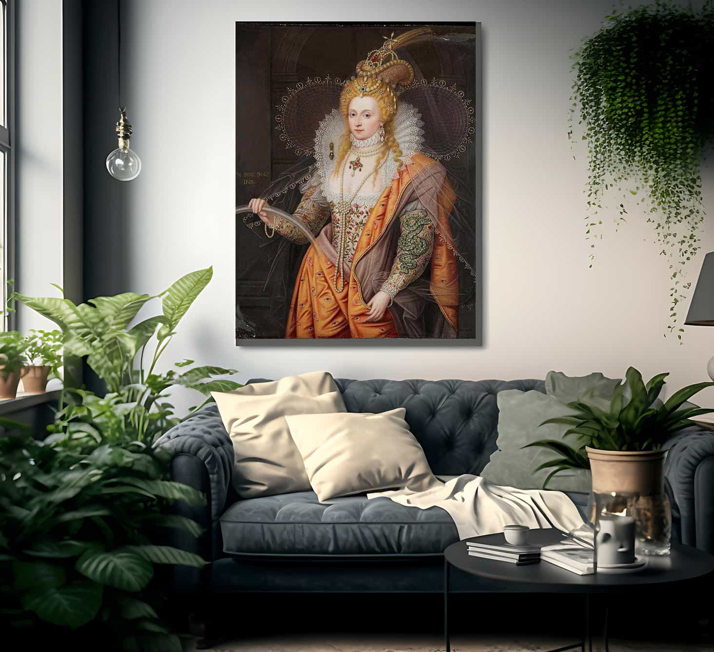 A Fine And Important Enamel Portrait Of Queen Elizabeth By William Henry Walker Fine Art Print