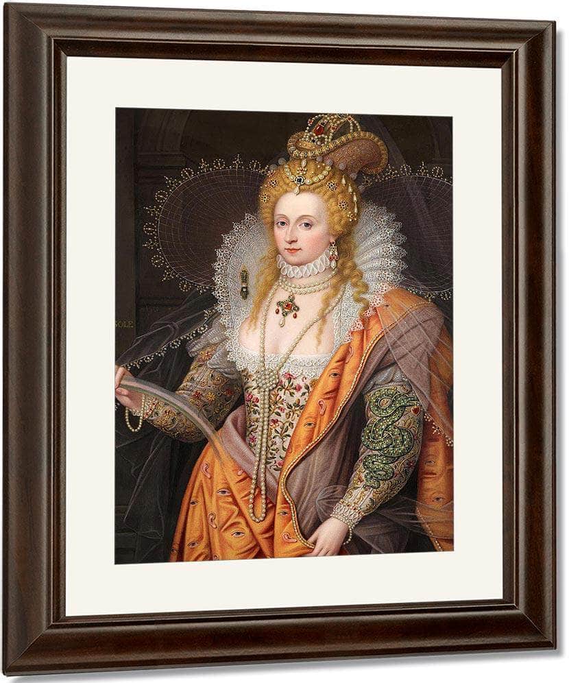 A Fine And Important Enamel Portrait Of Queen Elizabeth By William Henry Walker Fine Art Print