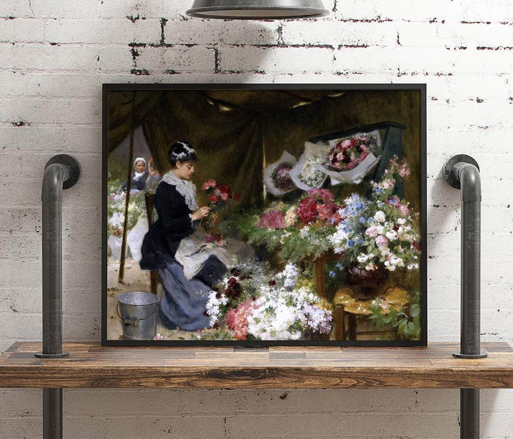 A Flower Seller Making Her Bouquets Painting Victor Gilbert Canvas Art Fine Art Print