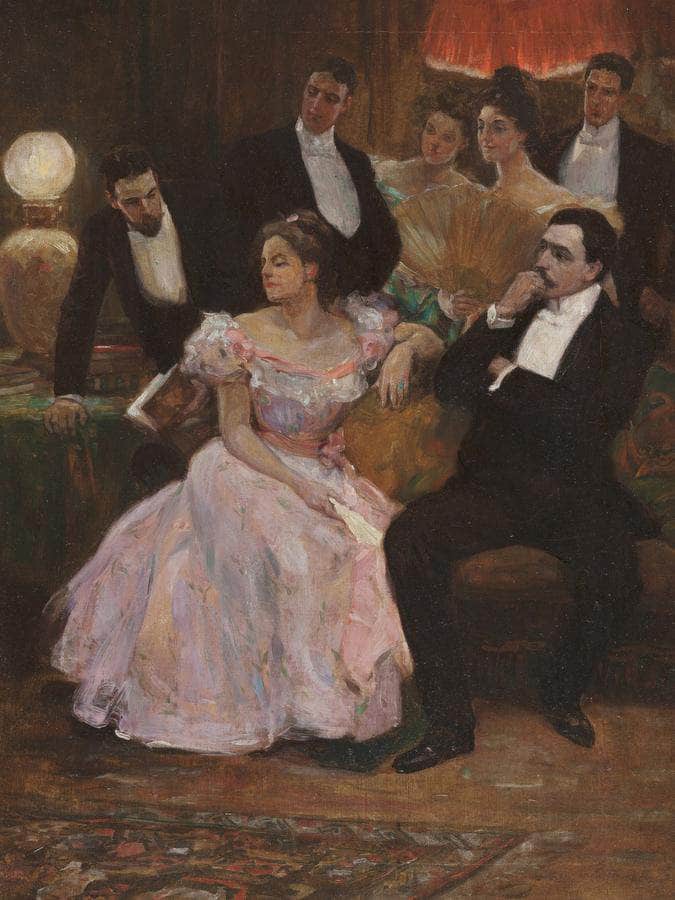 A Formal Gathering By Alice Barber Stephens Fine Art Print