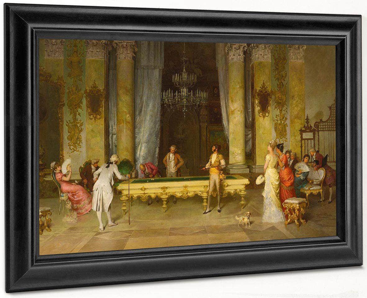A Game Of Billiards  By Francesco Beda Fine Art Print
