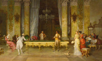 A Game Of Billiards  By Francesco Beda Fine Art Print