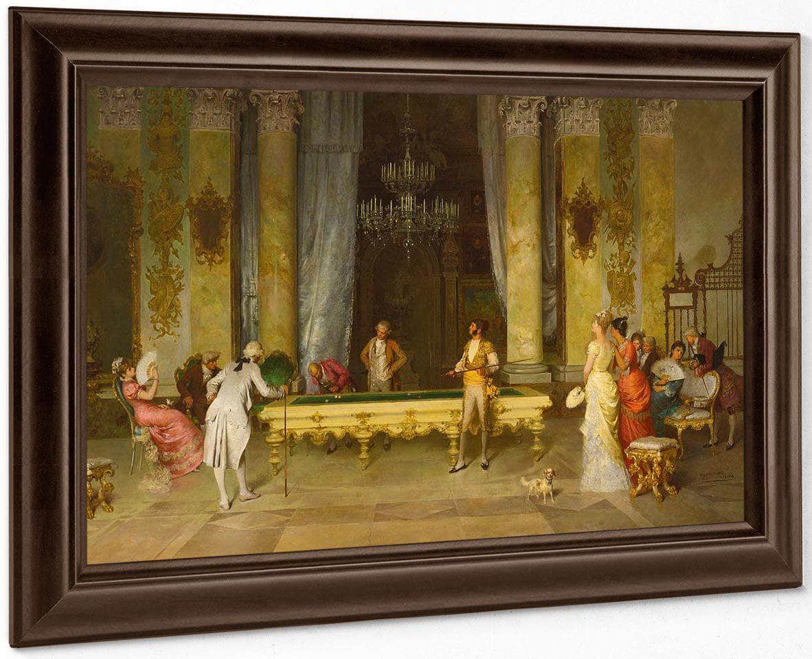 A Game Of Billiards  By Francesco Beda Fine Art Print