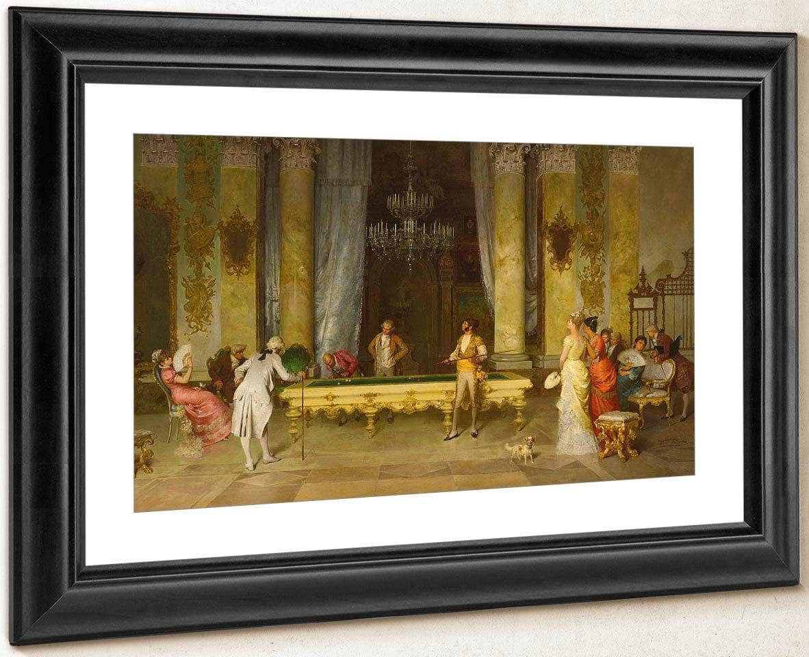 A Game Of Billiards  By Francesco Beda Fine Art Print