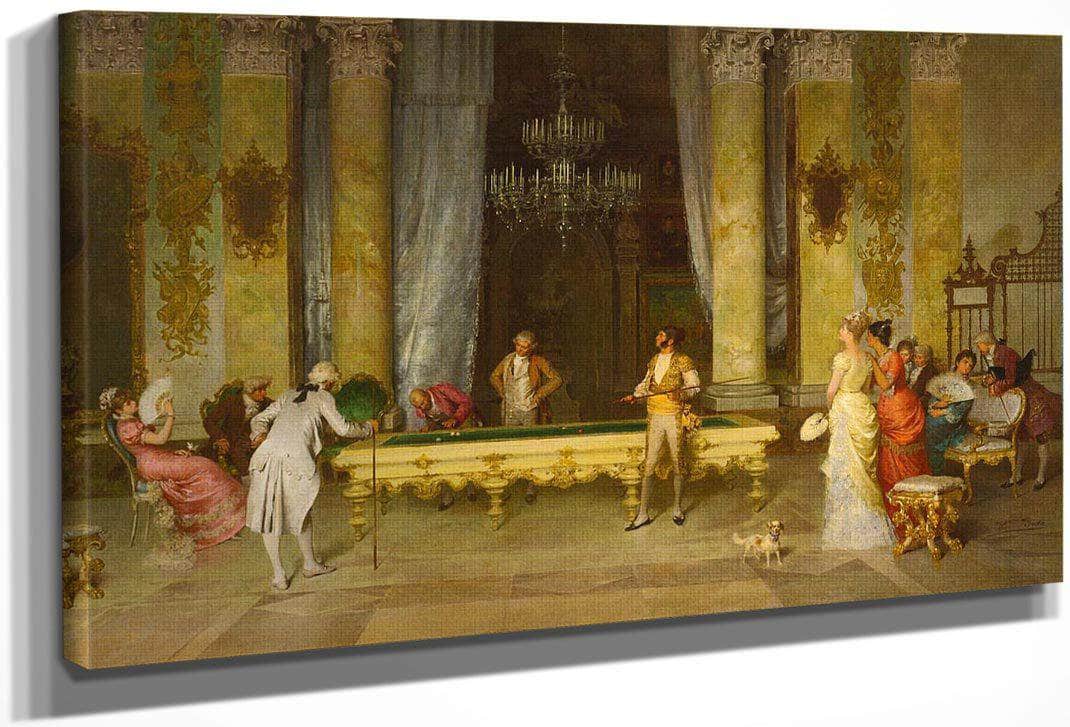 A Game Of Billiards  By Francesco Beda Fine Art Print