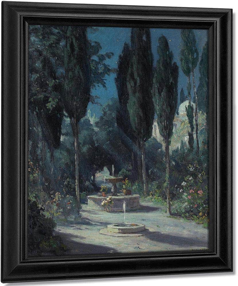 A Garden In Granada In The Moonlight By Colin Campbell Cooper Fine Art Print