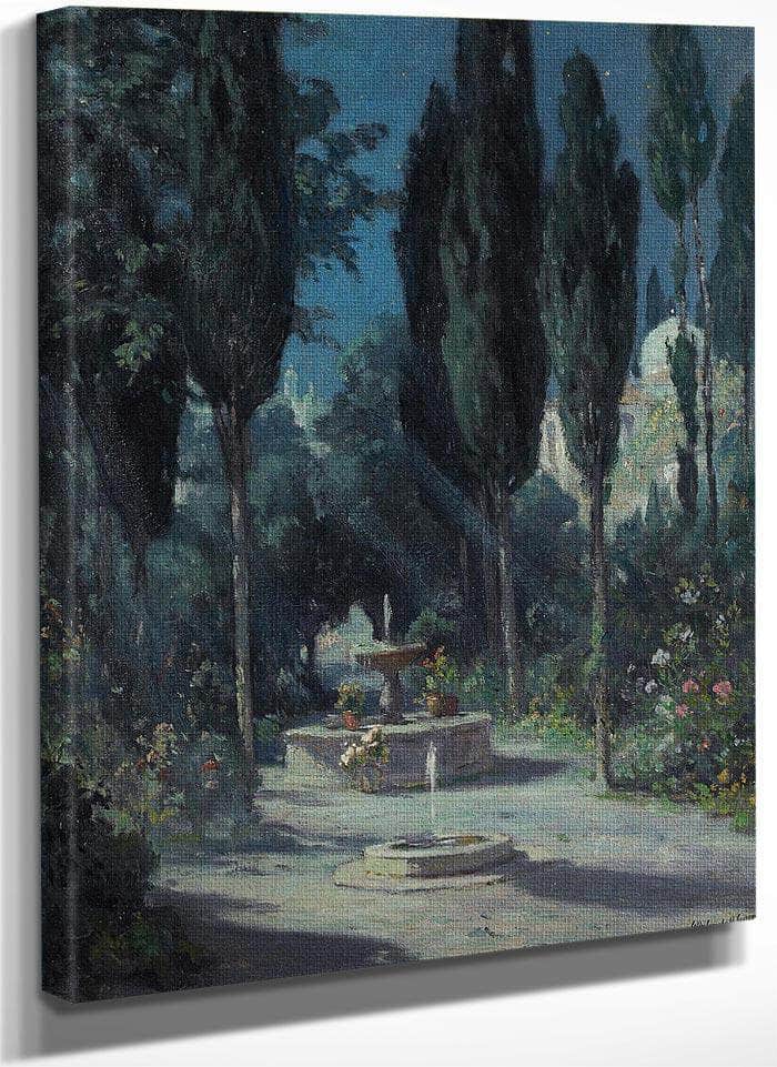 A Garden In Granada In The Moonlight By Colin Campbell Cooper Fine Art Print