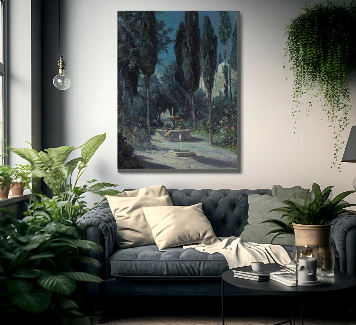 A Garden In Granada In The Moonlight By Colin Campbell Cooper Fine Art Print