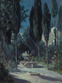 A Garden In Granada In The Moonlight By Colin Campbell Cooper Fine Art Print