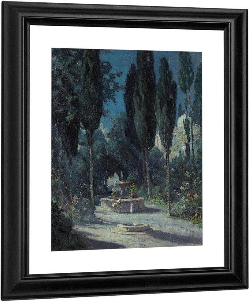 A Garden In Granada In The Moonlight By Colin Campbell Cooper Fine Art Print