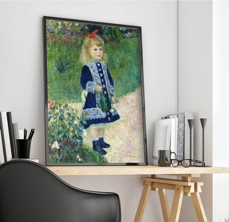 A Girl With A Watering Can Painting Auguste Renoir Canvas Art Fine Art Print