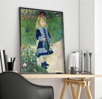 A Girl With A Watering Can Painting Auguste Renoir Canvas Art Fine Art Print