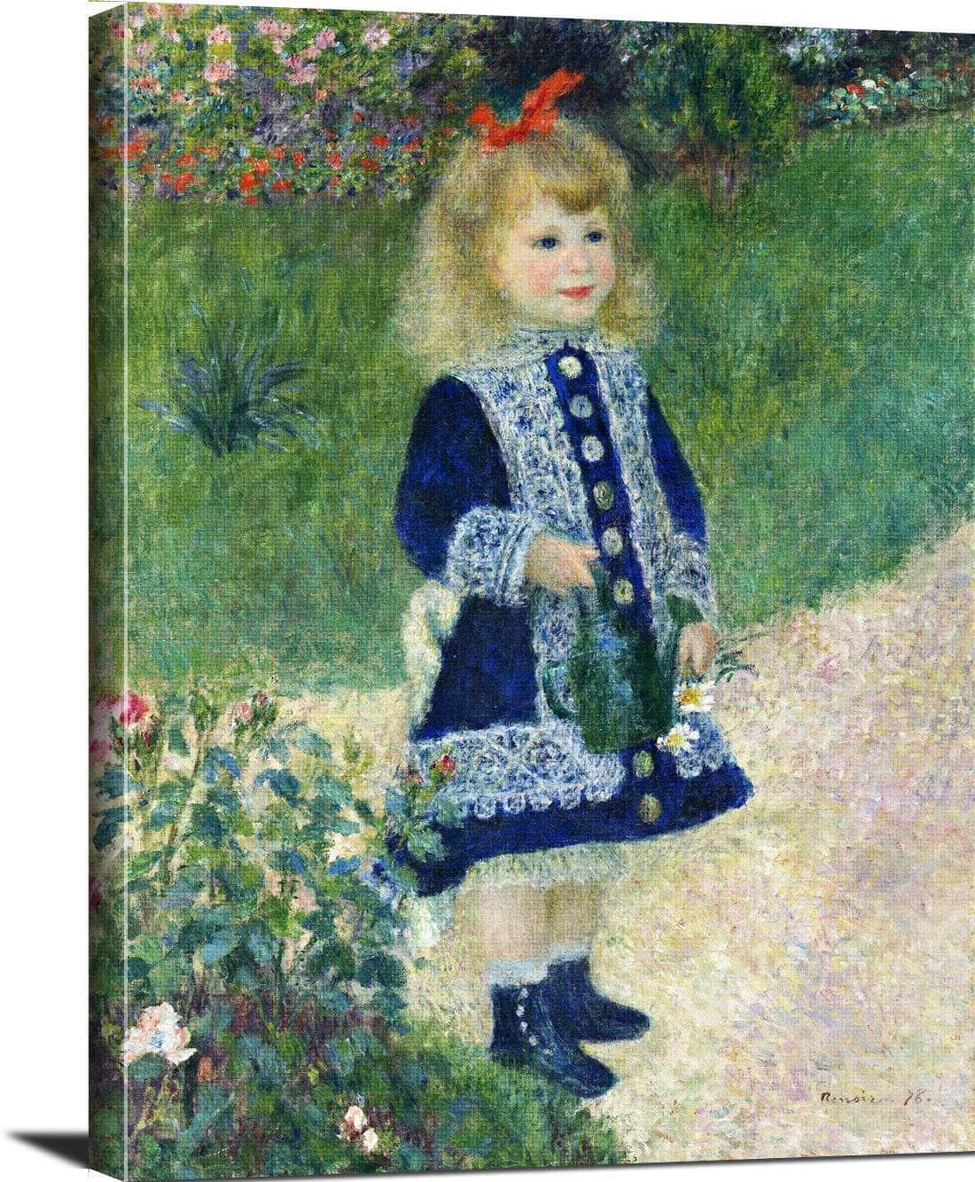 A Girl With A Watering Can Painting Auguste Renoir Canvas Art Fine Art Print