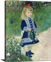 A Girl With A Watering Can Painting Auguste Renoir Canvas Art Fine Art Print