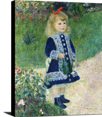 A Girl With A Watering Can Painting Auguste Renoir Canvas Art Fine Art Print