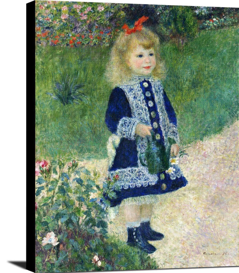 A Girl With A Watering Can Painting Auguste Renoir Canvas Art Fine Art Print