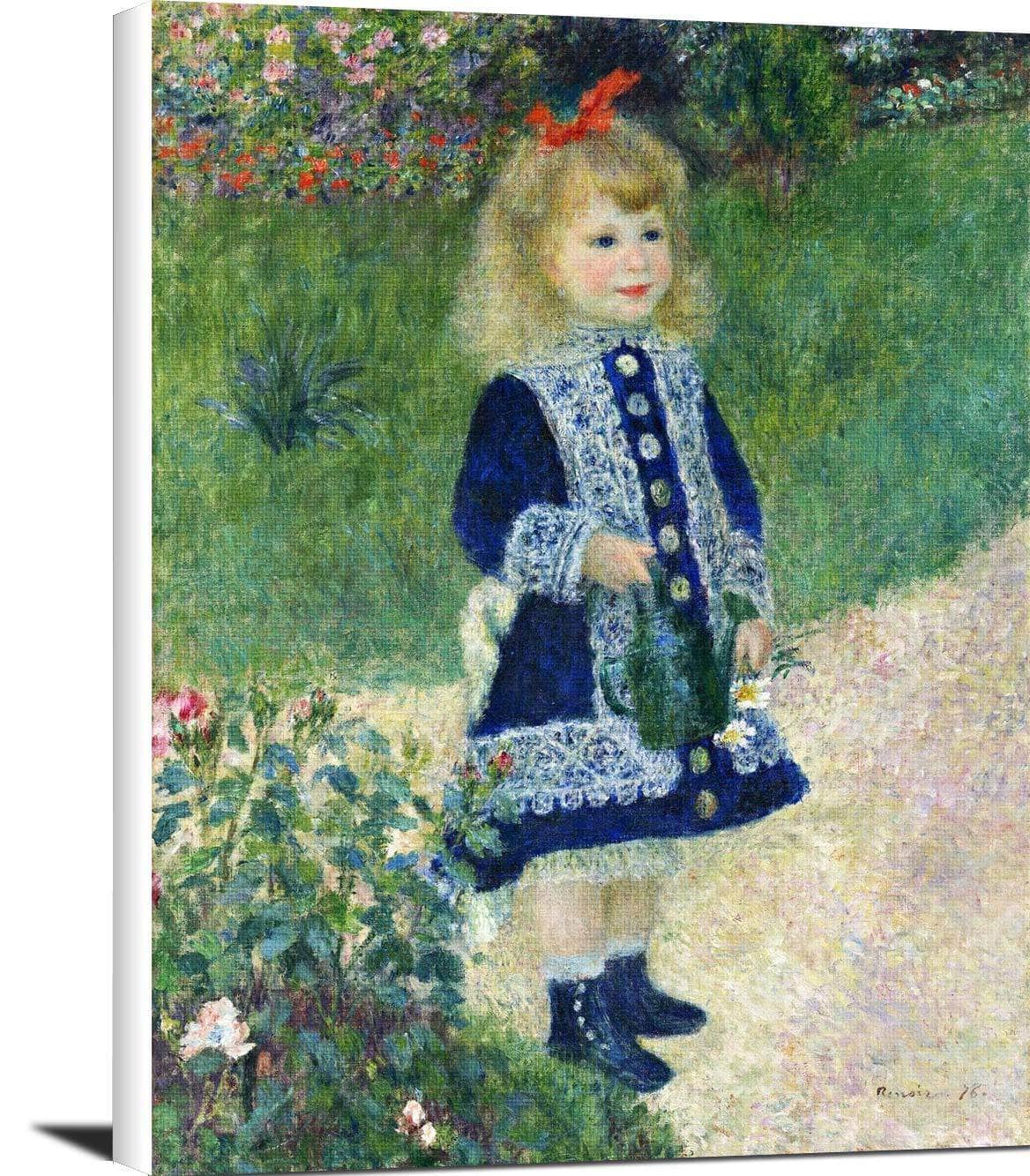 A Girl With A Watering Can Painting Auguste Renoir Canvas Art Fine Art Print