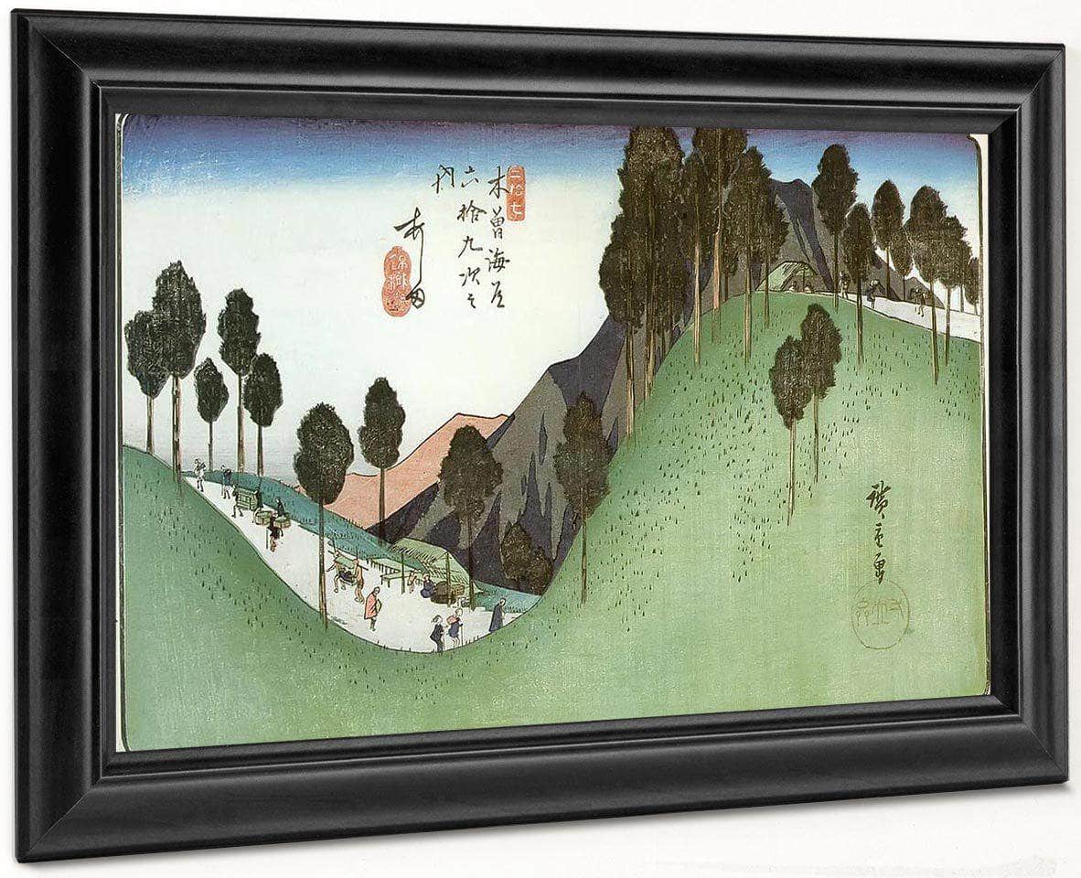 A Green Valley With Trees By Hiroshige Fine Art Print