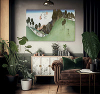 A Green Valley With Trees By Hiroshige Fine Art Print