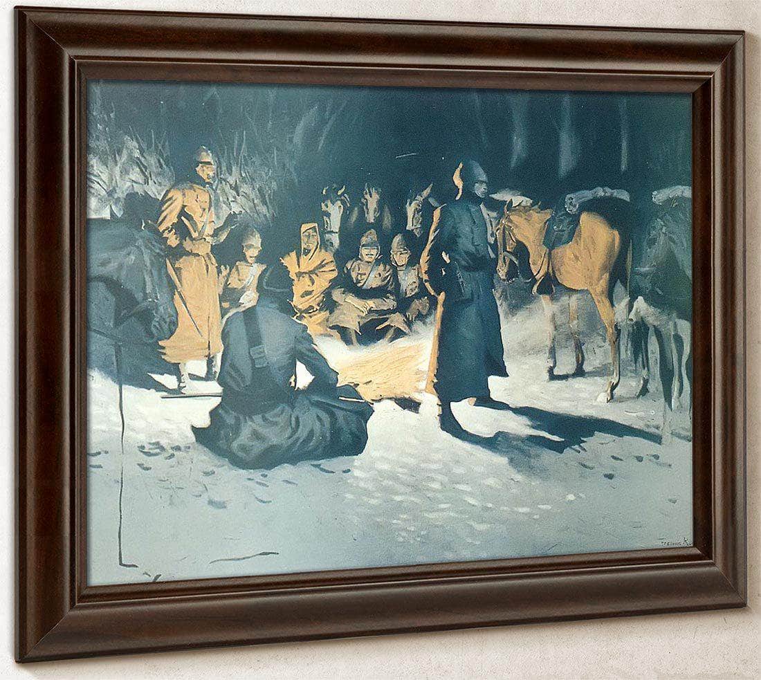 A Halt In The Wilderness By Frederic Remington Fine Art Print