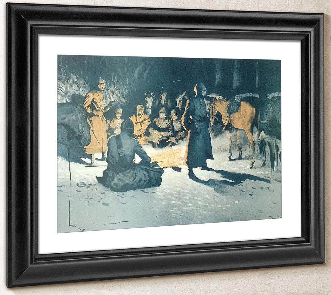 A Halt In The Wilderness By Frederic Remington Fine Art Print