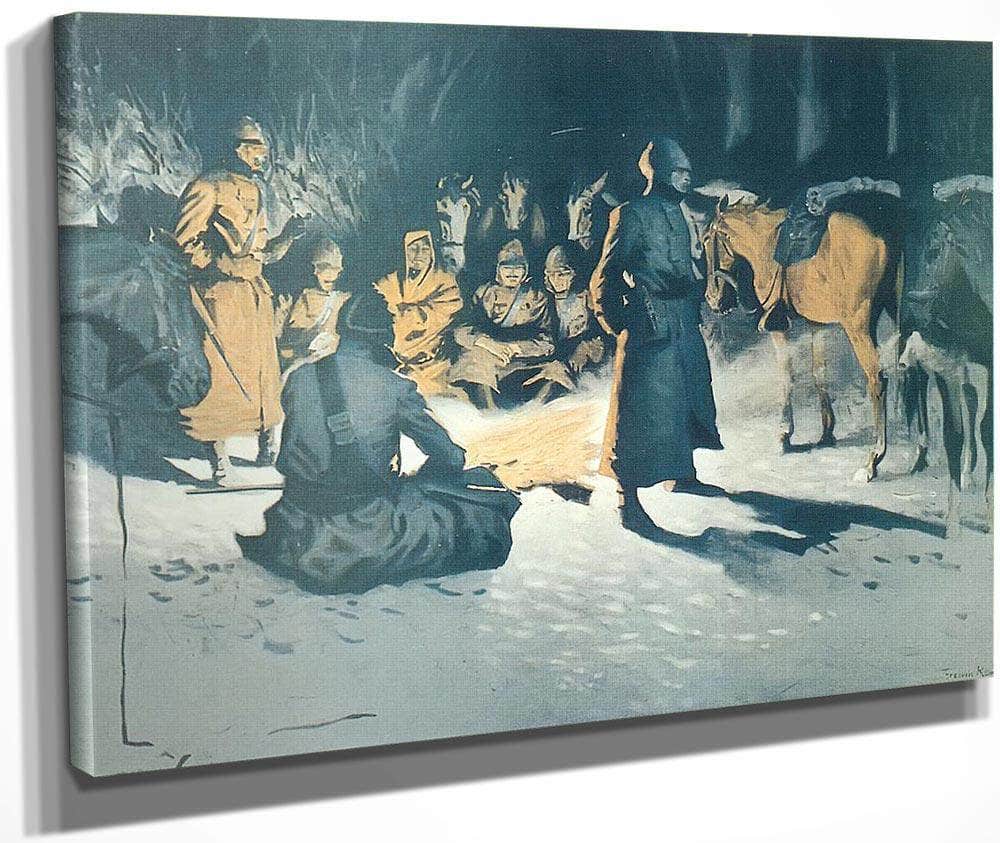 A Halt In The Wilderness By Frederic Remington Fine Art Print