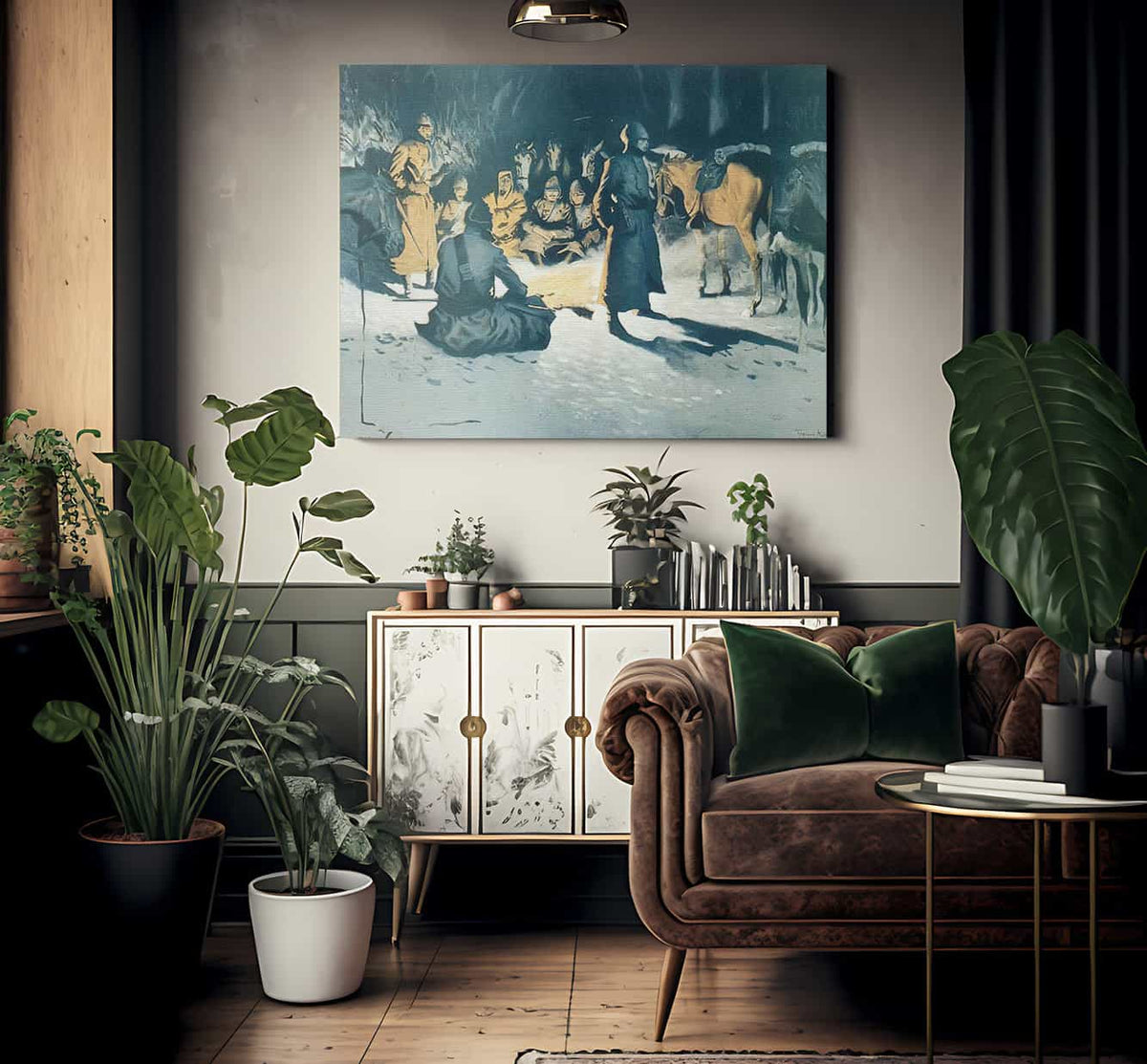 A Halt In The Wilderness By Frederic Remington Fine Art Print