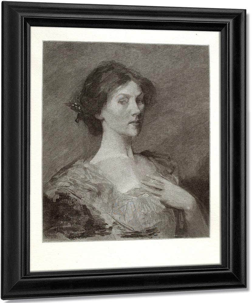 A Head By Thomas Wilmer Dewing Fine Art Print