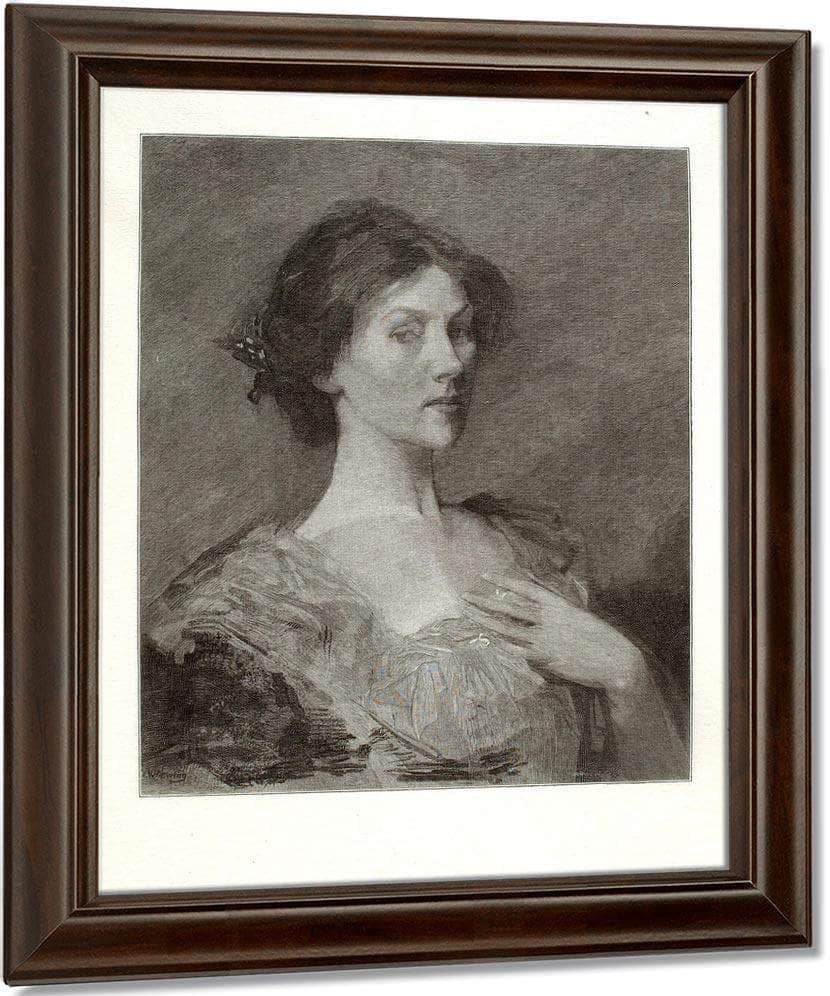 A Head By Thomas Wilmer Dewing Fine Art Print