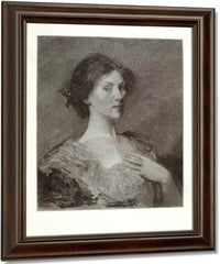 A Head By Thomas Wilmer Dewing Fine Art Print